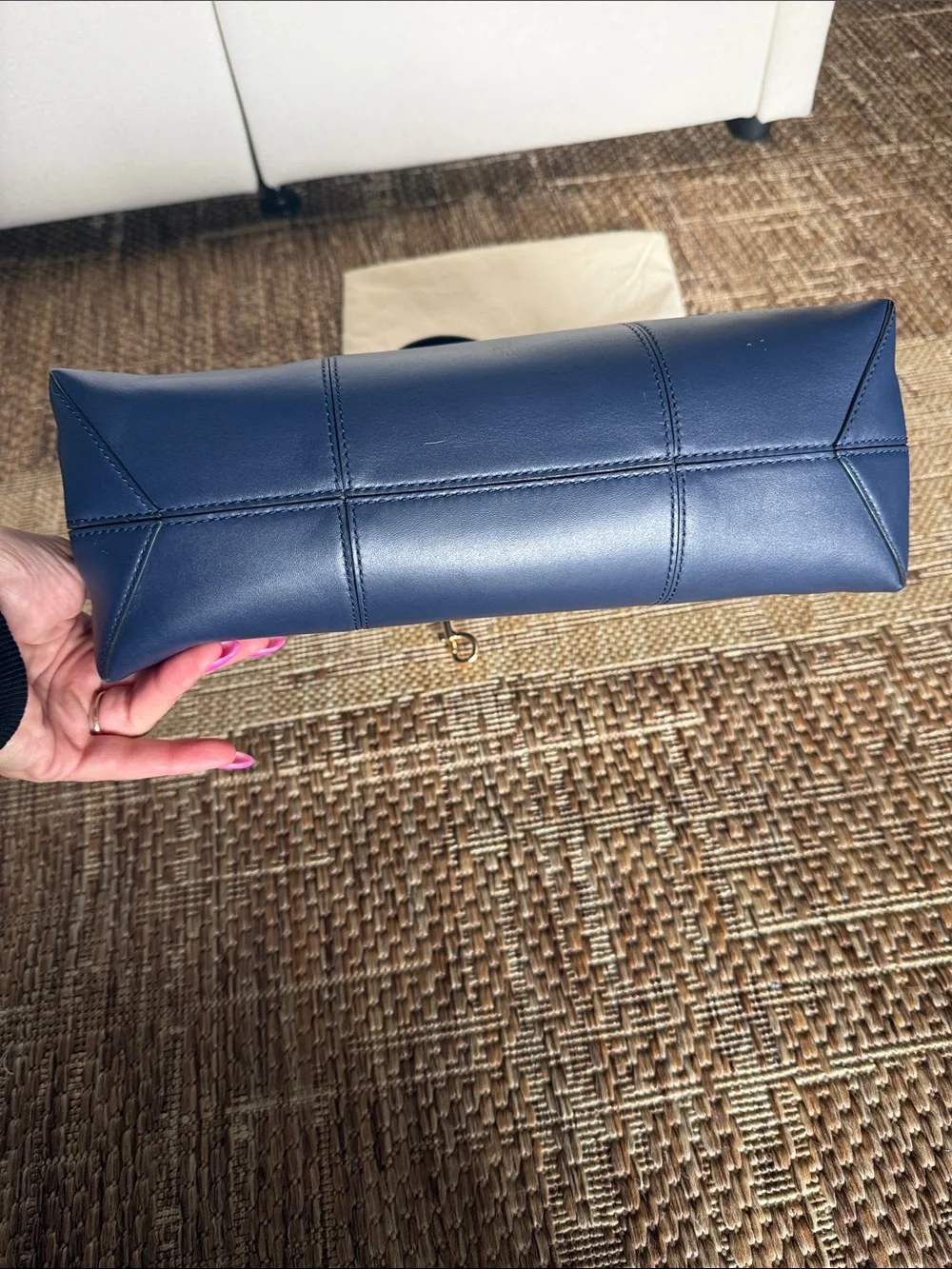 LIKE NEW ✨Tory Burch Navy Leather Top-Handle Satchel with Removable Strap
